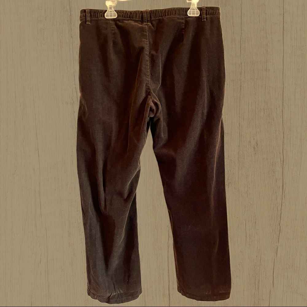 Vintage 90s mid rise wide leg brown corduroy pants - Picture 4 of 8
